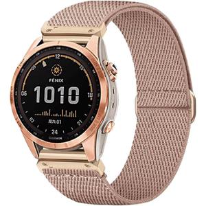 Stretchy Watch Bands Compatible with Garmin Fenix 8 43mm/Fenix 7S / Fenix 6S / Fenix 5S / epix Pro 42mm, Quick Fit 20mm Nylon Elastic Fabric Strap for Garmin Approach S70 42mm