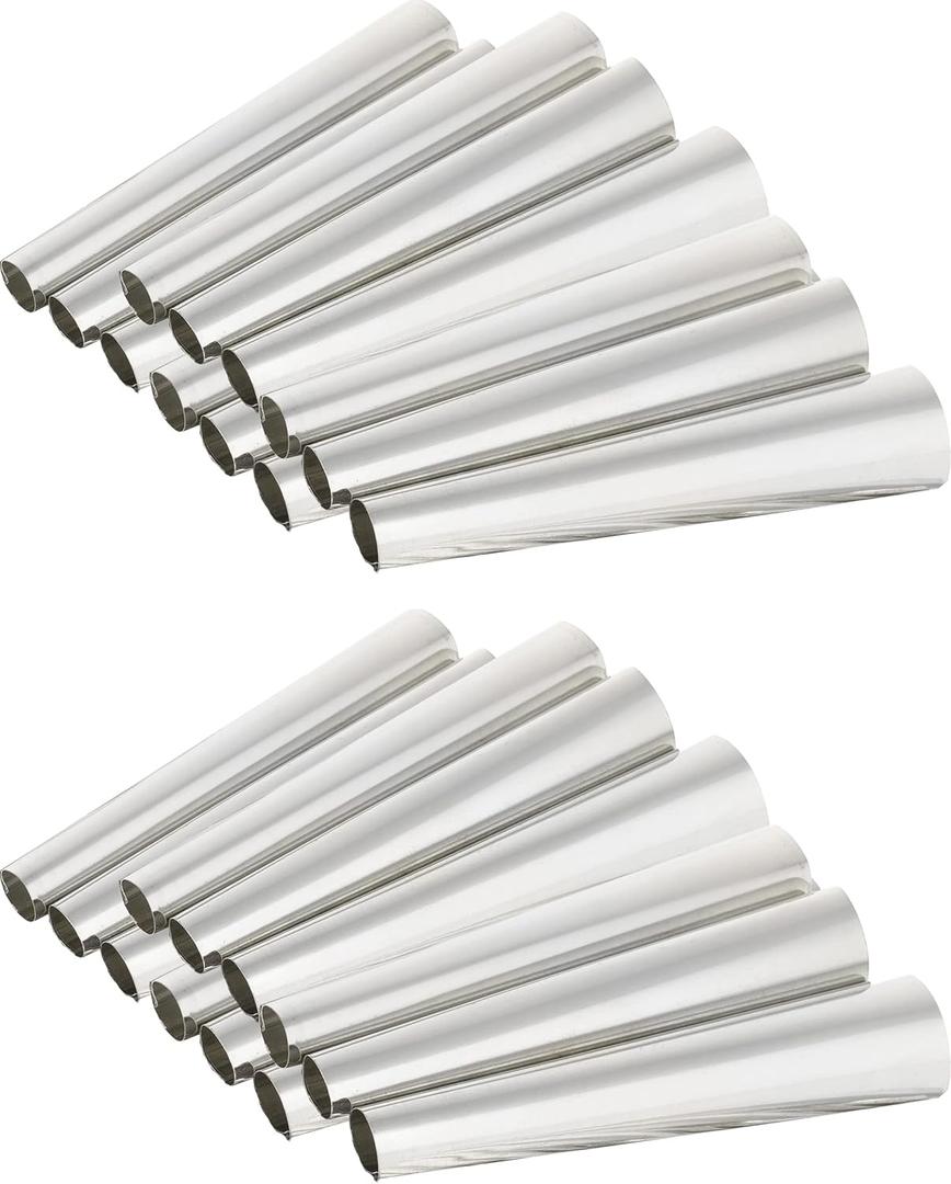 Baking Stainless Steel Horn Molds - Pack of 12 - Cream Metal Cones - Non Stick Cone Horns