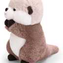 Riuhot Cute Otter Plush Soft Plushie Toy Stuffed Animal Birthday Gift for Kids Children Girls Boys 9.8 Inch Sea Otter Stuffed Animals