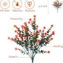 NETAP Outdoor Artificial Flowers UV Resistant, 20 Bundles Fake Realistic Floral Greenery Plants for Outside Porch, Window Boxes, Garden, Yard, Inside Home Table Decor,GreenOrange