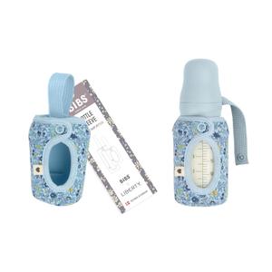 2 x BIBS x Liberty Baby Bottle Cover Small 110ml - Neoprene Protective Cover for BIBS Bottles - Liberty Print Design, Small, Charmomile Lawn Baby Blue