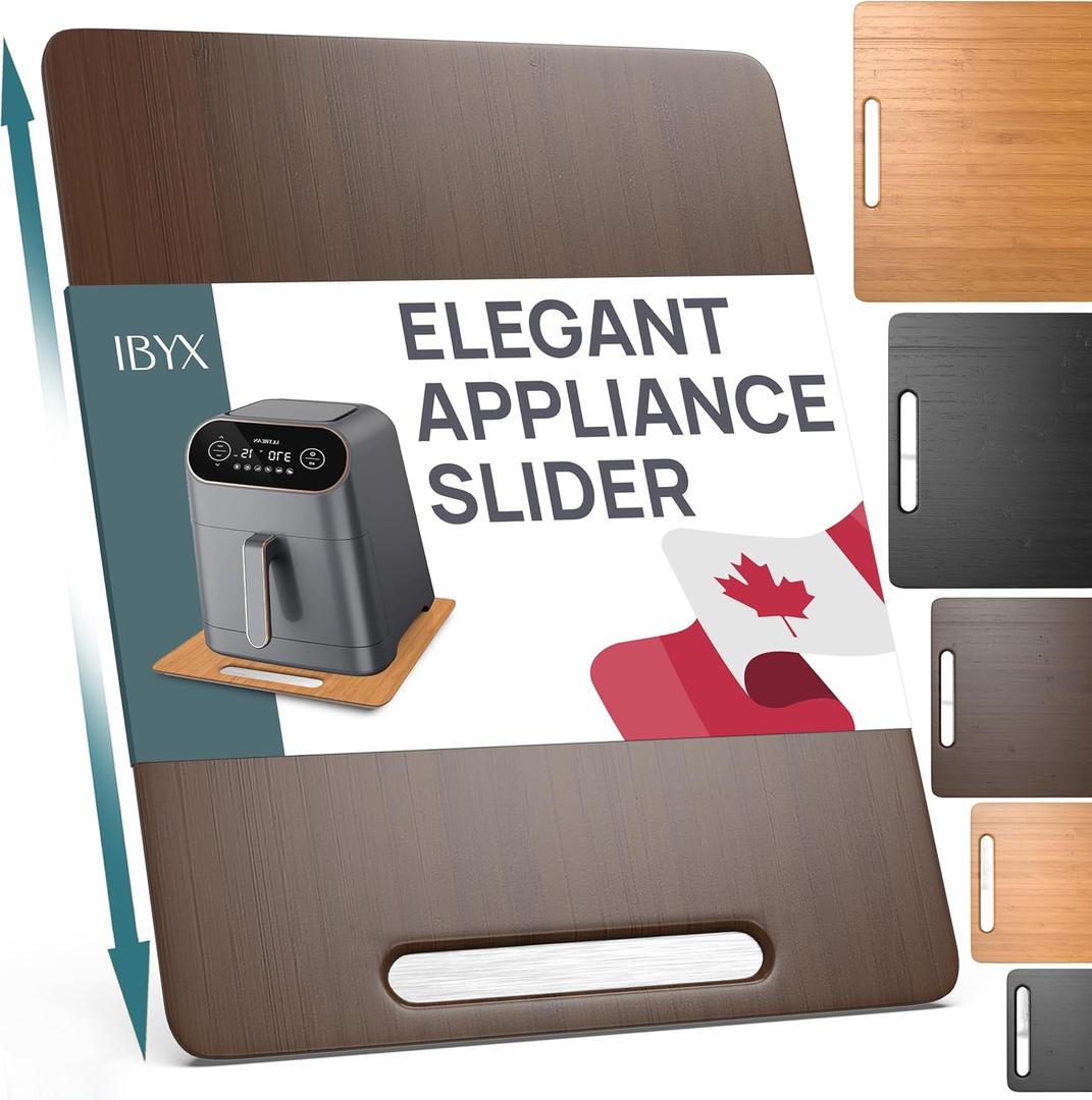 Ibyx Elegant Sliding Tray for Your Coffee Maker & Heavy Kitchen Appliances - Sturdy, Slides Easily from Under The Cabinet (Brown, 12W x 16D)
