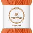 3 x Soft Chenille Yarn Velvet Blanket Yarn for Weaving Fancy Yarns for Crochet DIY Bulk Knitting Crafts Making Blankets, Clothes, 3.5 oz/Skiens (orange)