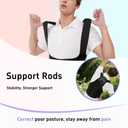 QFE Back Brace Posture Corrector for Women and Men Adjustable Full Support Shoulder Straightener Upper Lower Pain Relief Scoliosis Hunchback Breathable Computer and Daily Comfy Correction Black XX-Large (Black, XXL)