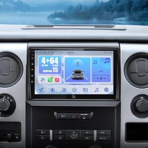 4G+64G Car Radio Upgrade for Ford F150 2009-2014: Android 15 Car Stereo for F150 Radio with 9 inch Touch Screen, Wireless Carplay/Android Auto, GPS, WiFi, Bluetooth,FM RDS Audio, SWC, Backup Camera (4Core 4G RAM + 64G ROM)