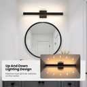 Modern Bathroom Vanity Light 24 Inch Black Bathroom Lighting Fixtures Over Mirror 20W 5CCT Dimmable LED Vanity Lights Bar for Bathroom Mirror Restroom Bedroom