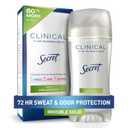 Secret Clinical Strength Antiperspirant Deodorant for Women, 3X Stress Protection, 72hr Sweat & Odor Protection, PH Balancing Minerals, Invisible Solid, Cool Waterlily Scent, 2.6 oz (2.6 Ounce (Pack of 1))