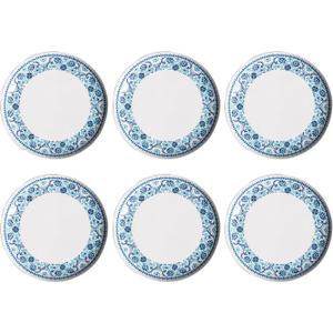 Palazzo Tile Pure Premium Melamine Dinner Plate, Set of 6, 10.5"