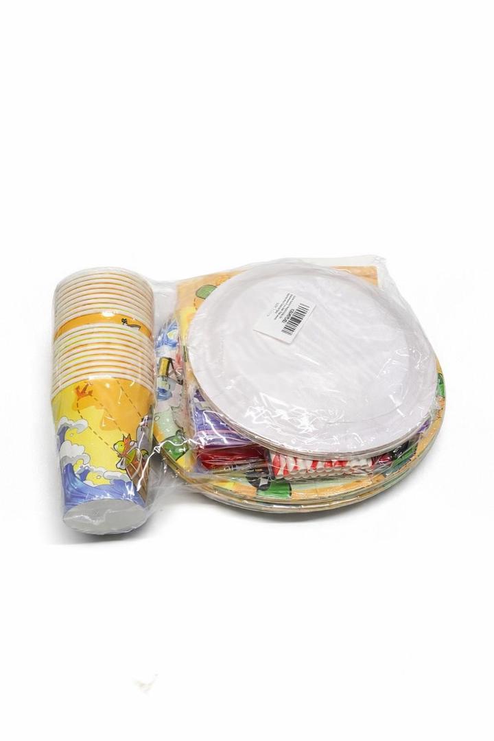 141Pcs Cartoon Themed Birthday Party Decorations for 20 Guests Cartoon Tableware Supplies Party Plates and Napkins Forks Cups Straws Tablecloth for Baby Shower Birthday Decorations