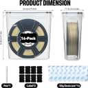 16 Pack 3D Printer Filament Storage Box - Portable Sealed Filament Container 4.0 L Water-Proof & Dust-Proof with Desiccant, Tag, Pen for Studio Office Workshop Home, Only Case Set