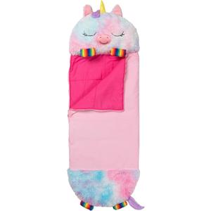 Happy Nappers: Pillow & Sleepy Sack: Large - Rainbow Unicorn - 66 x 30, 2-in-1: Plush Animal Opens Into Sleeping Bag, Soft Play Character, Kids 3+