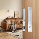 Pocket Door Lock, Pocket Door Handles with Lock, Pocket Door Hardware with Pull for Sliding, Folding Doors, 1 5/12" to 2 2/8" Thick(Silver,Privacy Type)