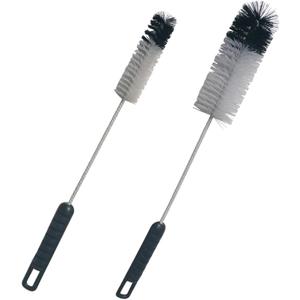 Coralpearl Bottle Brushes Thin Long Handle X 2, Utility Skinny Wire Cleaner Set Big Small, Bendable Flexible for Cleaning Narrow Neck Water, Beer, Wine, Baby Bottles, Pipes, Tubes, Hoses, and Flasks