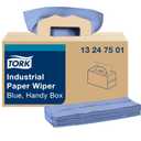 Tork Industrial Paper Wiper Blue, Handy Box W7 4-Ply, 1 x 180 Feet, 13247501