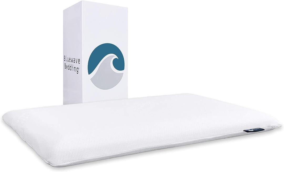 Bluewave Bedding Ultra Slim Gel Memory Foam Pillow for Stomach and Back Sleepers - Thin, Flat Design for Cervical Neck Alignment and Deeper Sleep (2.75-Inches Height, King Size)