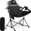 TIMBER RIDGE Hammock Camping Chair, Oversized Swinging Hammock Chair with Adjustable Back and Seat for Outdoor Lawn, Sports, Supports 400lbs, Black