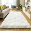 Small Runner Rugs for Bedroom Hallways, 2x4 Runners for Hallways Fluffy Shag Throw Area Rug Non Slip for Bedside Dorm, Shag Rugs for Girls Boys Bedroom, Floor Carpet Runner for Kids Dorm, Cream White