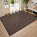 BEQHAUSE Dirt Trapper Door Mat 48" x 72", Doormat Non-Slip, Light Brown