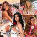 Clip in Hair Extensions 4PCS 200g/5oz Long Wavy Curly Balayage Hair Extensions Clip Ins for Women Thick Double Weft 22 Inch Hairpieces (Wine Red)