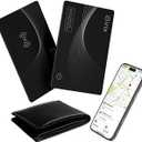 2026 [Apple MFi Certified] Wallet Tracker Card-(1.6mm), Rechargeable Card Finder, Works with Apple Find My (iOS Only), IP68 Waterproof Item Locator for Luggage Tags, Passports, Phone (Black, 1 Pack)
