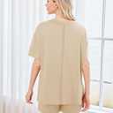 Ekouaer Women's 2 Piece Pajama Sets Short Sleeve Lounge Sets Soft Round Neck Top and Shorts Sleepwear (S)