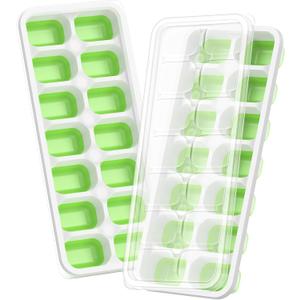 Ice Cube Tray with Lid, 2 Packs 28 Cubes Durable Stackable Ice Cube Trays for Freezer with Removable Lids, Easy-Release Plastic & Silicone Ice Tray for Cocktail, Coffee Ice Cube Tray with Lid, 2 Packs 28 Cubes Durable Stackable Ice Cube Trays for Freezer with Removable Lids, Easy-Release Plastic & Silicone Ice Tray for Cocktail, Coffee