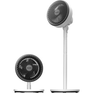 PELONIS 7-Inch Pedestal Air Circulator, Oscillation Fan, 3 Speeds, Adjustable Height (Tabletop/Standing Fan), 75+90 Oscillation, 5-Blade Quiet Pedestal Fan for Bedroom, Office, Home
