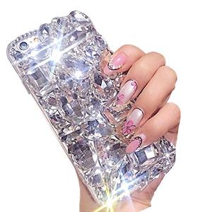 AQZBIAIOU Bling Diamond Case for Samsung Galaxy A15 5G, 3D Homemade Luxury Sparkle Crystal Rhinestone Shiny Glitter Full Clear Stones Back Phone Cover with Screen Protector -Clear White