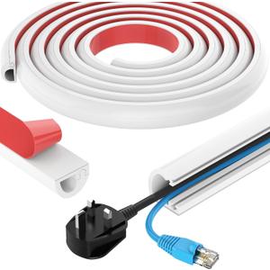 78 Inch Wall Cord Hider, Silicone Self Adhesive Cable Hider Cord Cover, Flexible Wire Covers for Cords Cable Cover Cable Concealer for Wires W0.59 H0.39 White