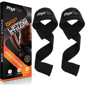 3 Pack Grip Lifting Straps for Weightlifting and Strength Training, Premium Cotton and Padded Wrist Wraps, Gym Deadlift for Men & Women (Black, 1-Pair)