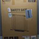 34" Extra Tall Baby Gate for Stairs, Auto Close Stroller Friendly Dog Gate Indoor for Doorways, Pressure Mounted 29"-51" Wide Baby Gate, Easy Walk Through Gate for Children & Pets, White