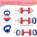 Kids Exercise Equipment With 2 Dumbbells and Kettlebell - Adjustable Workout Toy Equipment for Children Pretend Play Exercise - Toddler Beginner Gym & Fitness Family Games for Birthday Gifts
