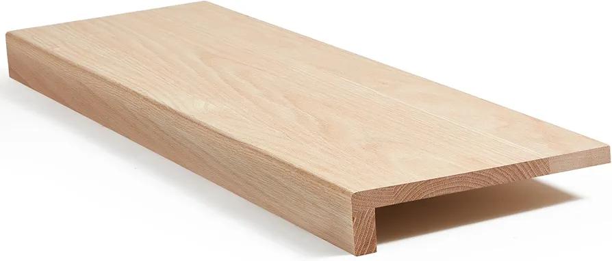 36 Inch Solid Red Oak Stair Treads with Small (3/4") Square Nose Profile Unfinished Bullnose Wood Treads Caps for Stair Remodel Home Renovate DIY Easy to Clean