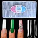 240Pcs Soft Gel Nail Tips, Long Square Clear Full Cover Fake Nails, XXL Acrylic Nail Extensions Kit, Clear Press On Nails Tips for Home DIY & Beginner, 12 Sizes