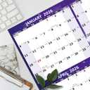 2 x 2026 Dry Erase Calendar  Large Yearly Wall calendar 2026, 33.7'' x 45.1'', 2-Side Reversible Calendar 2026, Vertical/Horizontal, Jan 2026  Dec 2026, 2026 Wall Calendar with Notes, Stickers - Purple