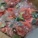 Yunlly 16 Packs Artificial Peony Flowers Faux Peonies Bouquet Silk Vintage Wedding Home Table Door Decor Reusable Bouquet Rose Flowers for Bridal Wedding Birthday Home(Orange,Elegant)