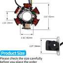 Ignition Stator Magneto 5 Wire AC 6 Pole Coil Fits for GY6 50cc 100cc 125cc 150cc Engine for ATV Go Kart Dune Buggy Dirt Bike, Magneto Stator Plate with 3-Pin Plug Wire and 2 Single Wires