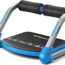 MERACH Ab Machine for Home Gym, Adjustable Ab Trainer with 3 Resistance Levels, Sit Up Exercise Equipment for Core Workout, Automatic Rebound Ab Crunch Machine, Ab Workout Equipment for Home Fitness (Blue)