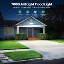70W 7000LM LED Flood Lights Outdoor, Switch Controlled Security Lights with 4 Heads, Adjustable Heads, 6500K Daylight IP65 Waterproof Outside Wall Light for Backyard, Yard, Garage, Patio