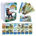 168 PCS Dinosaur Cards Set - Educational Learning Flash Cards, Collectible Trading Cards for Kids, Dino Games, Prehistoric Animals Toys