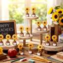 50 Pcs End of Year Gifts for Women Mini Rubber Toys Positive Gift Teacher Appreciation Week Birthday End of The Year Thank You Gifts for School Office Desk Decor Supplies(Sunflower)