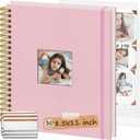 8.5x11 Inch Scrapbook Photo Album, Linen Cover DIY Scrapbooks with 30 Sheets Plastic Sleeves 60 Pages Memory Book for Wedding Birthday Baby Travel (Pink)