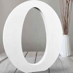 AOCEAN 12 Inch White Big Wood Letters Unfinished Wooden Letters for Wall Decor Decorative Standing Letters Slices Sign Board Decoration for Craft Home Party Projects (O)