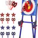 Axe Throwing Game for Backyard, Bristle Target Set with 6 Axes & 6 Darts, Portable Plastic Axe Throwing Game Indoor Outdoor Game for Adults & Kids, Carnival Yard Games