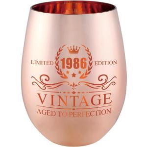 40th Birthday Gifts for Women - Vintage 1986 Wine Glass - 40th Birthday Decorations for Her - Funny Bday Present Ideas