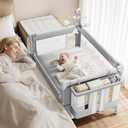 Baby Bassinet, Pack and Play, Bedside Crib Sleeper, Diaper Changer