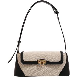 Shoulder Bag for Women Small Crossbody Bags Hobo Handbags Colorblock Top Handle Handbags Mini Clutch Purse (One Size, Black)