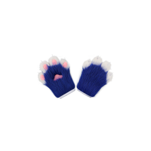 Faux Fur Plush Furry Cat Claw Gloves Fursuit Animal Fox Paws Mittens Halloween Cosplay Costume Accessories for Adult