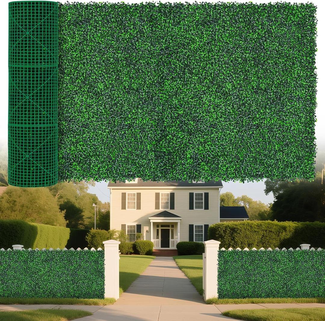 Yangrass Artificial Boxwood Greenery Wall Roll, 60"x180" in 1pcs (75 sqft)