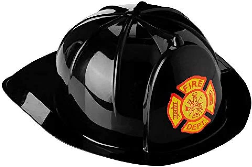 Dress Up America Firefighter Helmet - Fireman's Hat for Adults- Firefighter Costume Accessory - One Size Fits Most (Black)